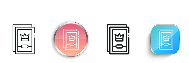 card game icon thin linear regular and button vector image
