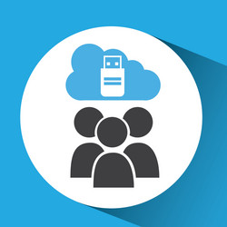 cloud computing service usb backup vector