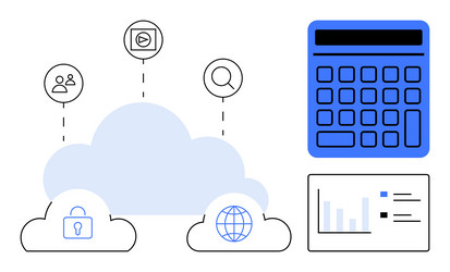 cloud computing with data security global vector image
