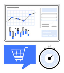 e-commerce performance dashboard analytics vector image
