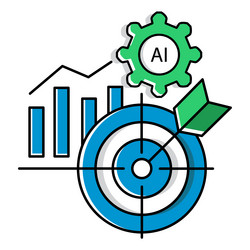 goal-oriented ai automation target icon design vector image