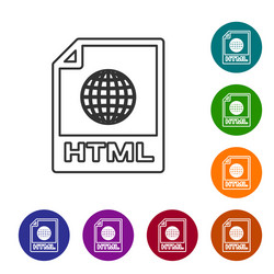 grey html file document icon download button vector image