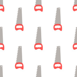 seamless pattern with handsaw hardware tools vector image