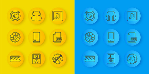 set line drum dial knob level technology settings vector image