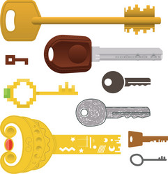 set of different keys vector image