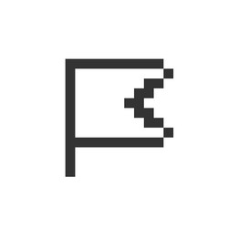 simple flag for report pixelated ui icon vector image