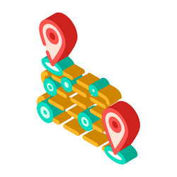 track airplane pointer map isometric icon vector image