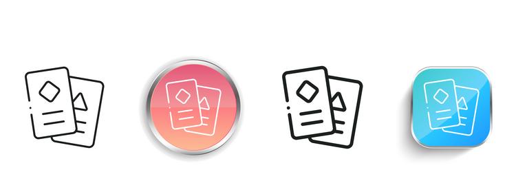 card game icon thin linear regular and button vector image