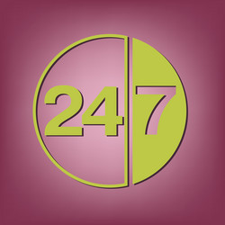 character 24 7 open hours a day and days vector image