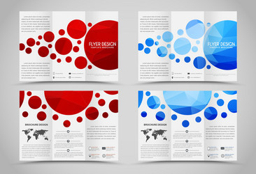 design folding brochures with polygonal elements vector image