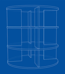 empty showcase outline rendering 3d vector image