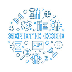Genetic code modern outline banner Royalty Free Vector Image