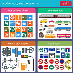 Modern city map elements for generating your own vector