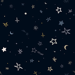 space seamless pattern with planets comets vector image