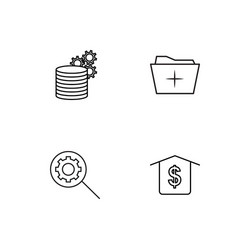 time linear icons set simple outline vector image