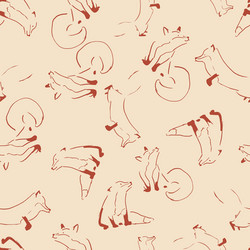 fox lines seamless repeat pattern design vector image