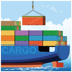 loading on a container carrier vector image