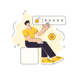 man log in web site security access password vector image