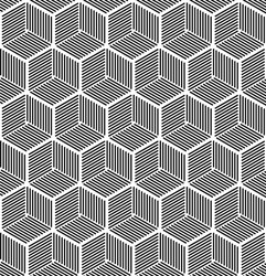 seamless hexagonal line cube pattern vector