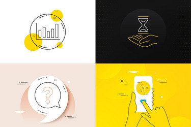 minimal set of column chart question mark vector image
