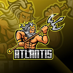 Poseidon Trident Mascot Logo Vector Image