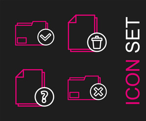 set line delete folder unknown document file vector image
