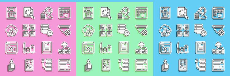 set line search engine computer network filter vector image