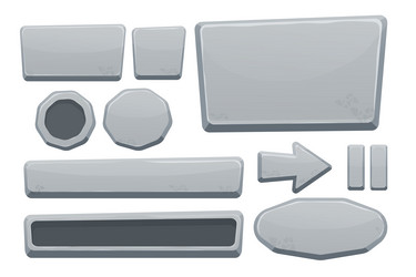 Stone buttons collection set of rock assets vector