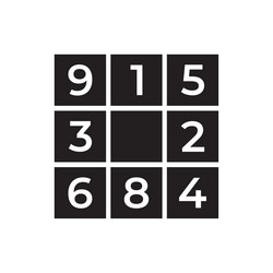 sudoku board game icon black and white color vector