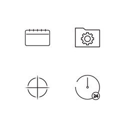 time linear icons set simple outline vector image