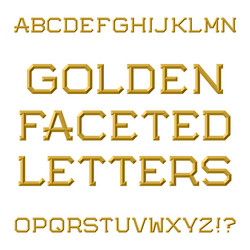 golden faceted capital letters trendy and stylish vector