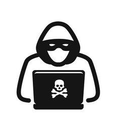 Hacker with Laptop vector image
