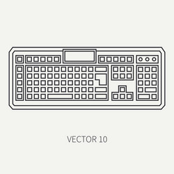 Line flat computer part icon keyboard vector