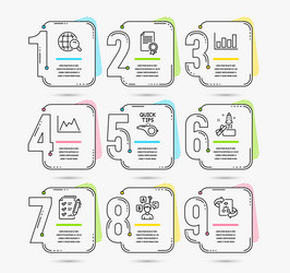 quiz test innovation and diagram icons tutorials vector image