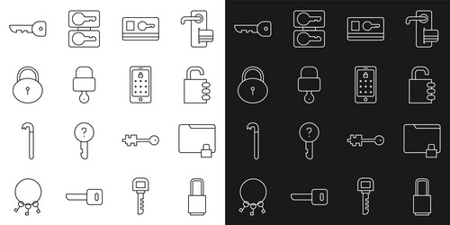 set line lock folder and safe combination vector image