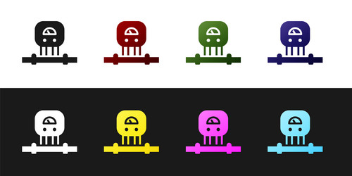 set smart sensor system icon isolated on black vector image