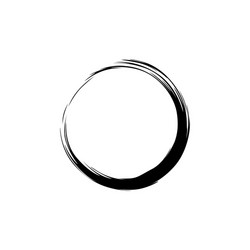 black zen circle watercolor logo sign icon Vector Image