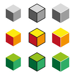 colorful cube isometry 3d box structure geometry vector image
