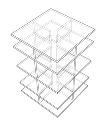 Empty showcase outline rendering 3d vector