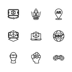 set line virtual reality glasses 360 degree view vector image