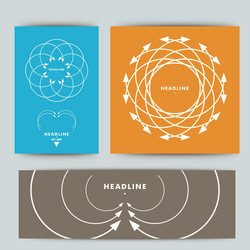 set of colored banners with patterns arrows vector image