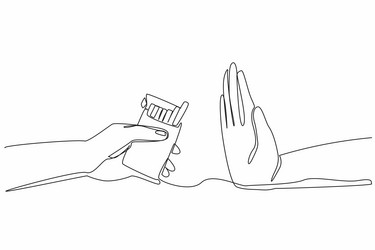 single continuous line drawing one hand holds vector image