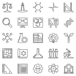 STEM Icon Set - Science & Tech vector image