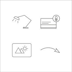 web simple linear icon setsimple outline icons vector image