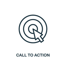 Call to action icon line style simple element vector