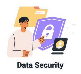 data security concept with person pointing vector image