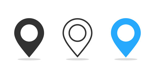 geolocation icon set or mark location symbol vector image