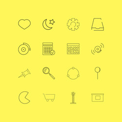 interface linear icon set simple outline icons vector image
