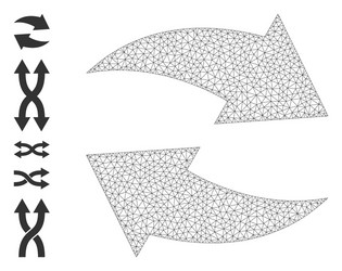 web mesh exchange arrows icon with simple glyphs vector image