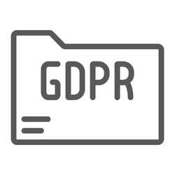 Gdpr folder line icon information and document vector